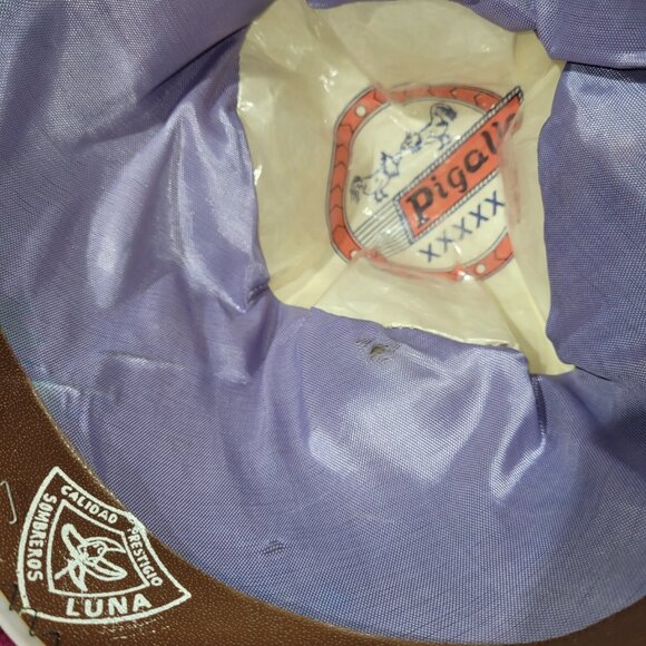 Pigalle Calidad Prestigio Luna Sombrero Vintage 1970s Mexico Velour Hat XXXXX - Picture 3 of 6